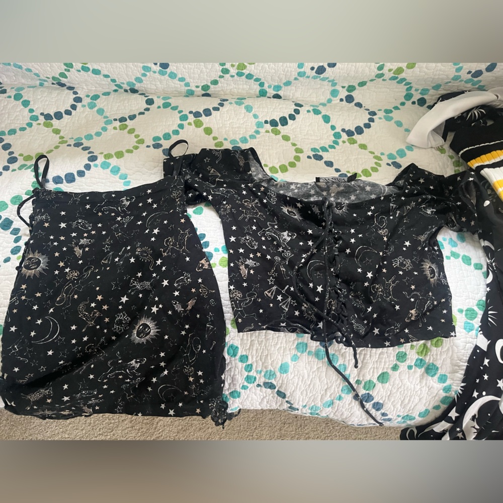Motel Rocks Astrology Print Top and Skirt Set